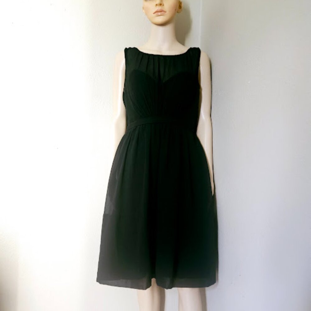 Jenny Yoo Women’s Collection Midi Flare Black Dress